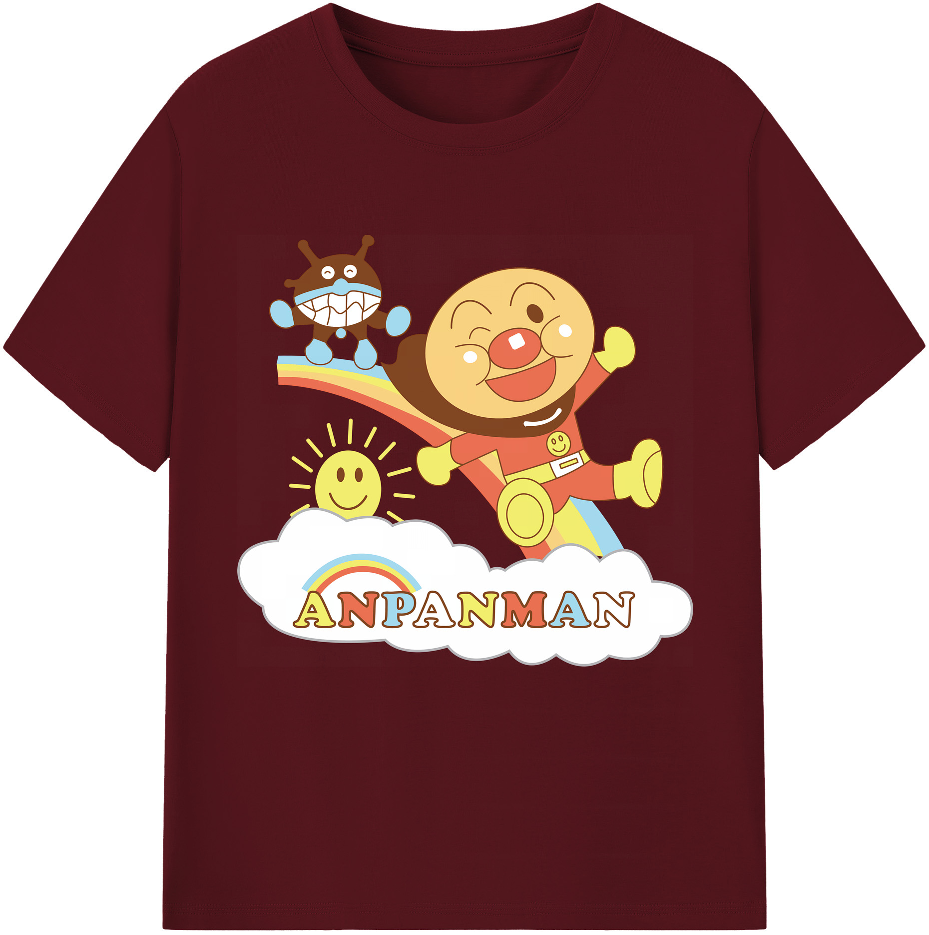（画像用） アンパンマン Anpanman 綿100％半袖Tシャツ（フロントプリント）